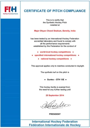 Certificat de terrain FIH, Bareilly